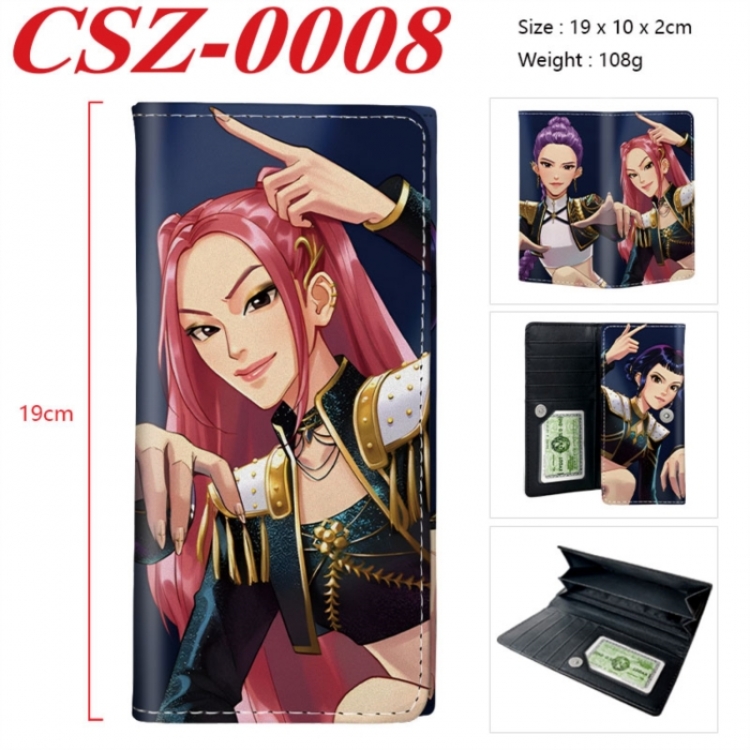 K-Pop Demon Hunters Anime peripheral long three fold wallet 19x10x2cm