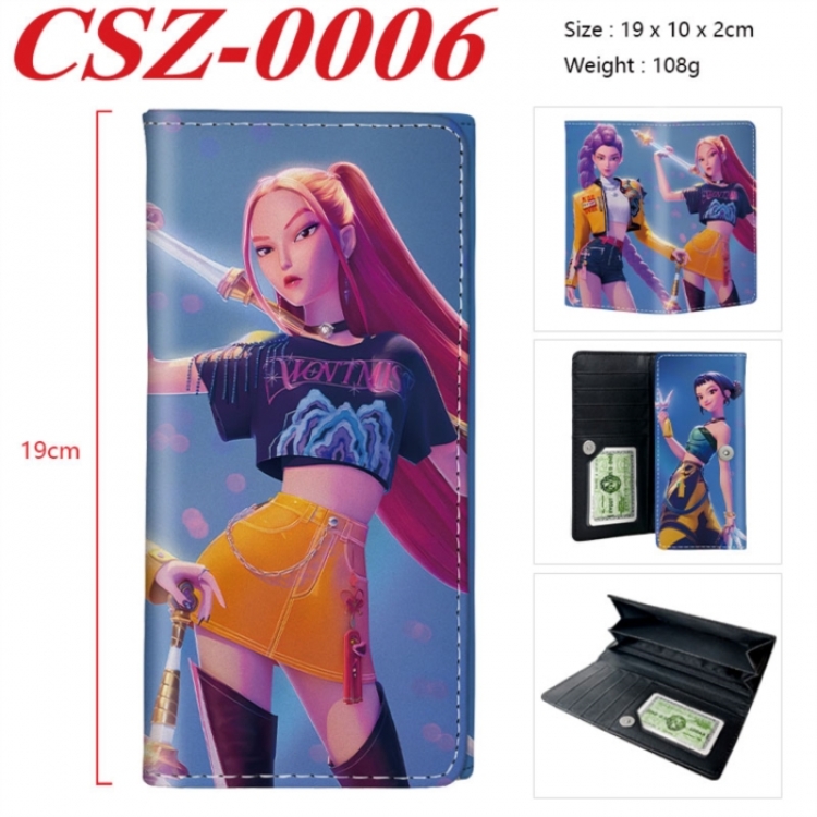 K-Pop Demon Hunters Anime peripheral long three fold wallet 19x10x2cm