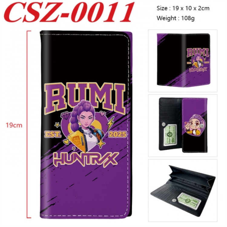 K-Pop Demon Hunters Anime peripheral long three fold wallet 19x10x2cm