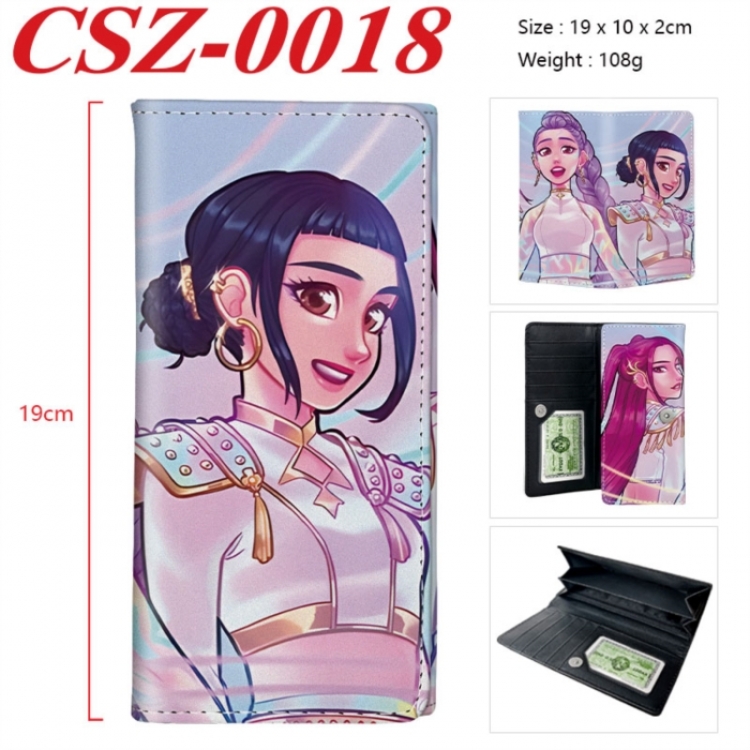 K-Pop Demon Hunters Anime peripheral long three fold wallet 19x10x2cm