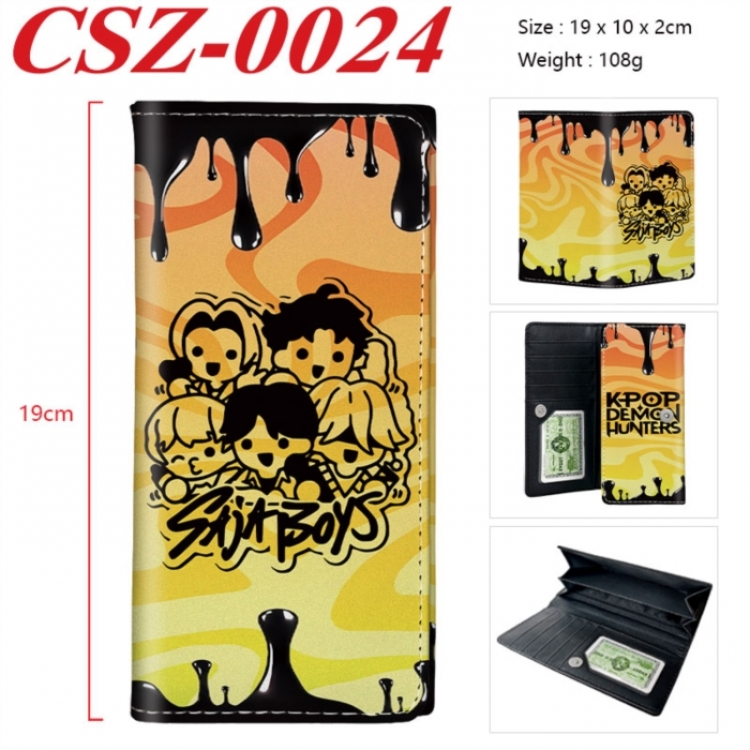 K-Pop Demon Hunters Anime peripheral long three fold wallet 19x10x2cm