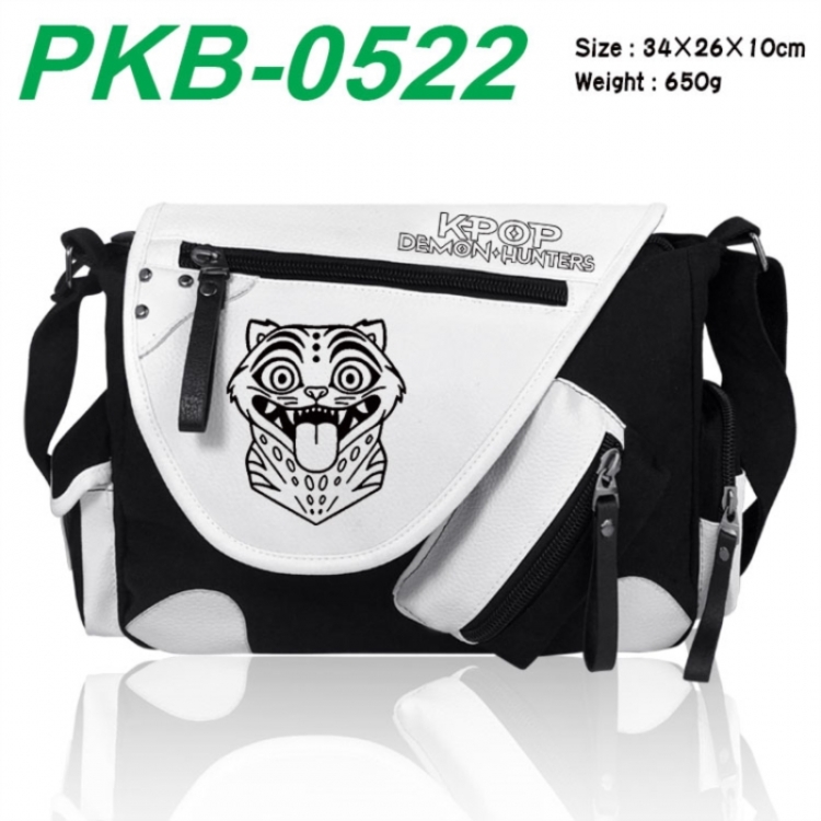 K-Pop Demon Hunters Anime PU Colorblock Leather Shoulder Crossbody Bag 34x26x10cm