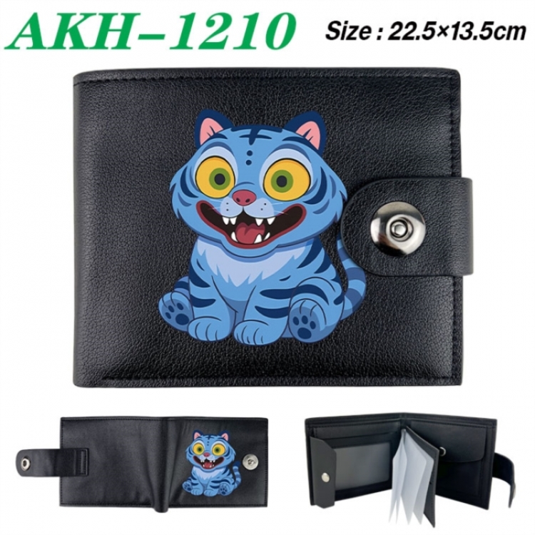 K-Pop Demon Hunters Animation snap fastener black pickup bag wallet 22.5X13.5CM