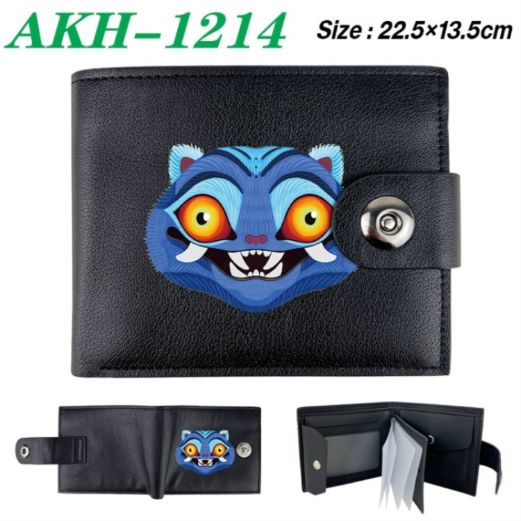 K-Pop Demon Hunters Animation snap fastener black pickup bag wallet 22.5X13.5CM