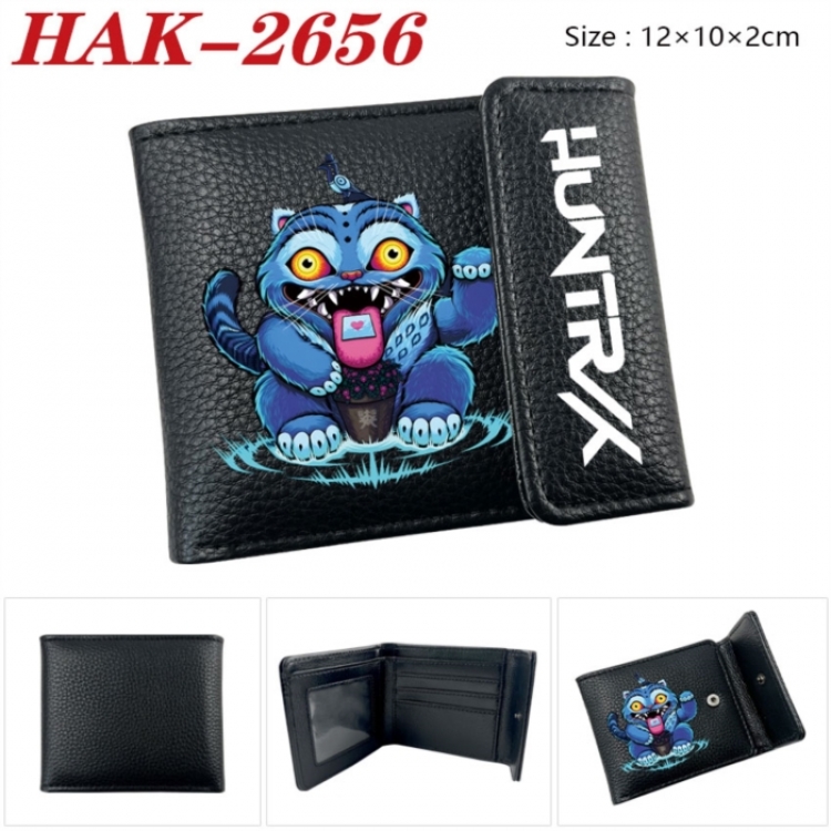 K-Pop Demon Hunters Anime Litchi Pattern Hidden Buckle Half Fold Printed Wallet 12X10X2CM
