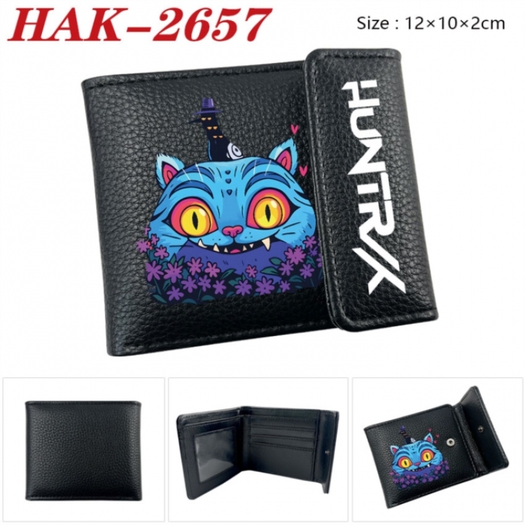 K-Pop Demon Hunters Anime Litchi Pattern Hidden Buckle Half Fold Printed Wallet 12X10X2CM