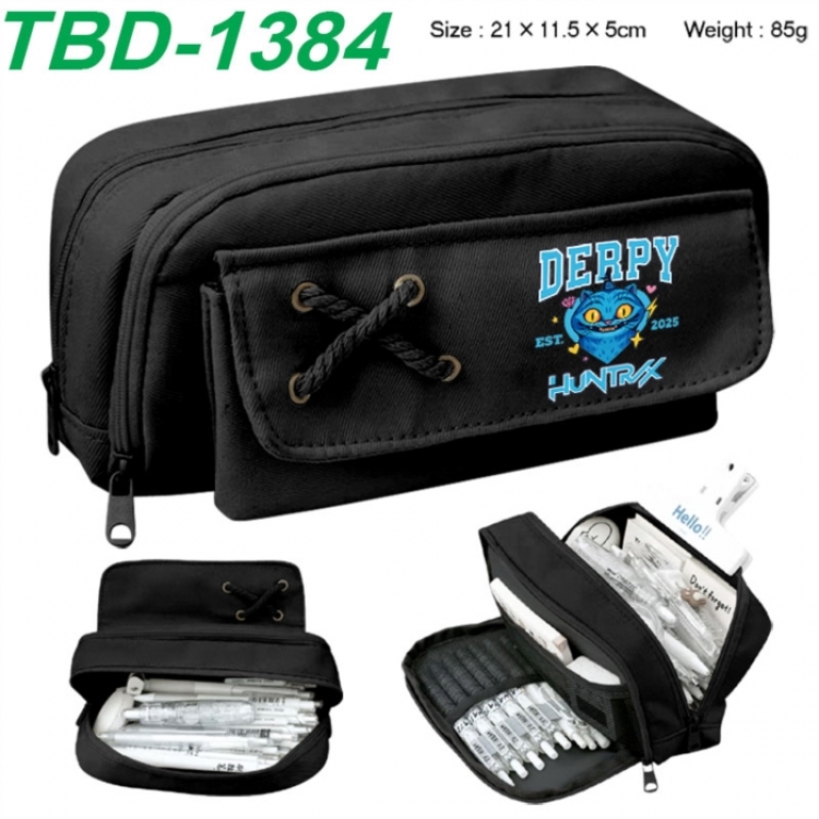 K-Pop Demon Hunters Anime waterproof large capacity stationery box pencil case 21x11.5x5cm 85g