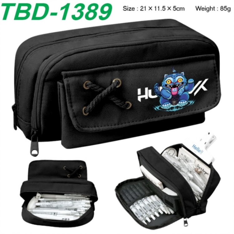 K-Pop Demon Hunters Anime waterproof large capacity stationery box pencil case 21x11.5x5cm 85g