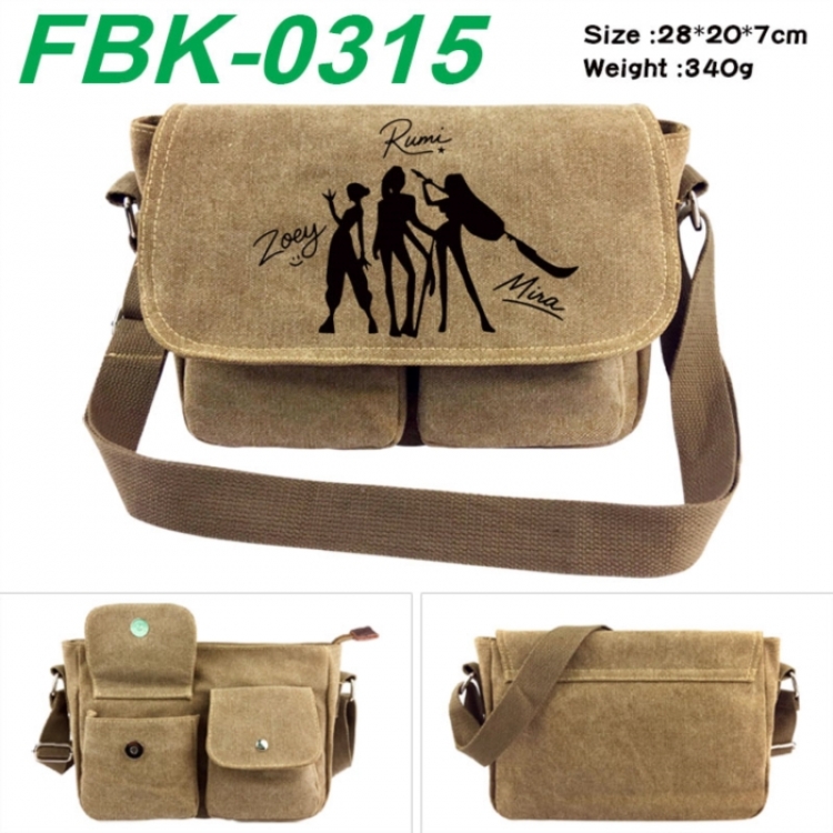 K-Pop Demon Hunters Anime peripheral canvas shoulder bag shoulder bag 28x20x7cm