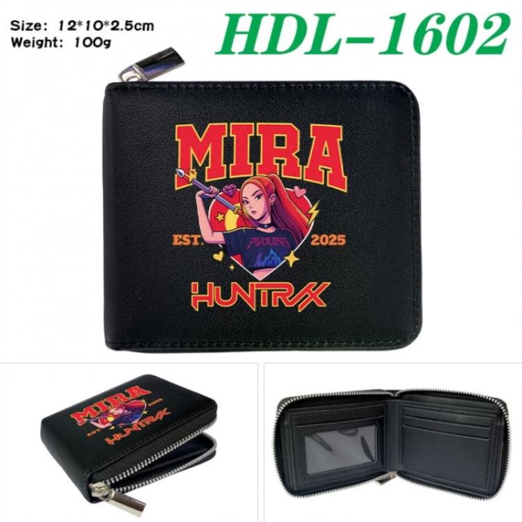 K-Pop Demon Hunters Anime Full Color Short All Inclusive Zipper Wallet 10x12x2.5cm