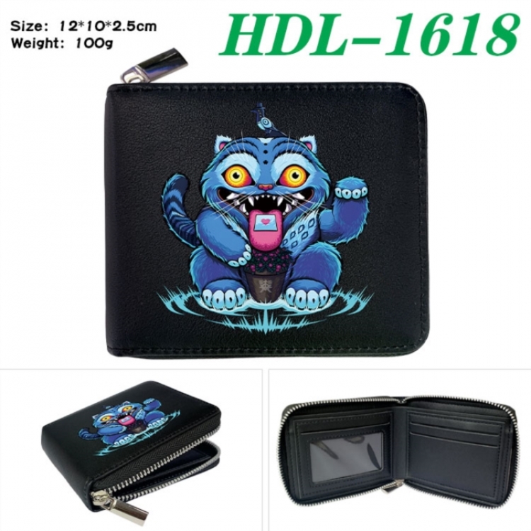 K-Pop Demon Hunters Anime Full Color Short All Inclusive Zipper Wallet 10x12x2.5cm