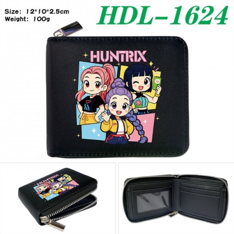 K-Pop Demon Hunters Anime Full Color Short All Inclusive Zipper Wallet 10x12x2.5cm