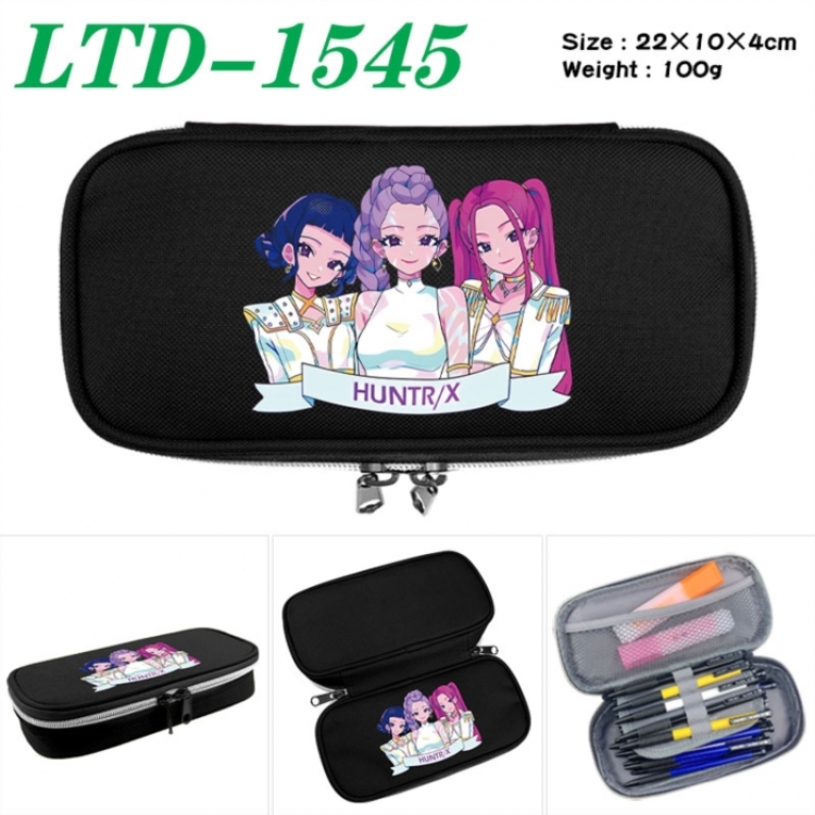 K-Pop Demon Hunters Anime Waterproof canvas zipper clamshell pencil case pencil case 22x10x4cm