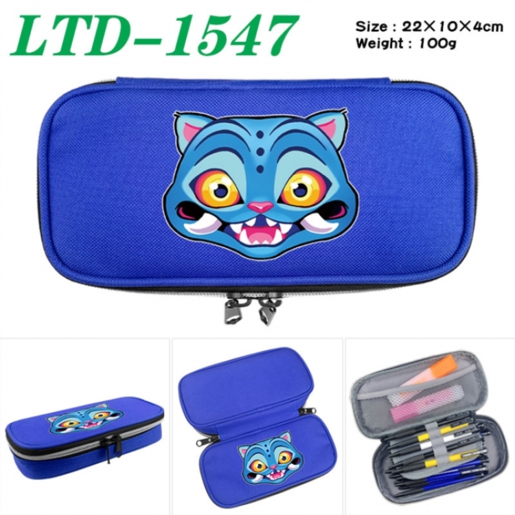 K-Pop Demon Hunters Anime Waterproof canvas zipper clamshell pencil case pencil case 22x10x4cm