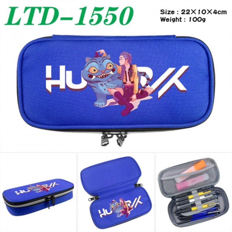 K-Pop Demon Hunters Anime Waterproof canvas zipper clamshell pencil case pencil case 22x10x4cm