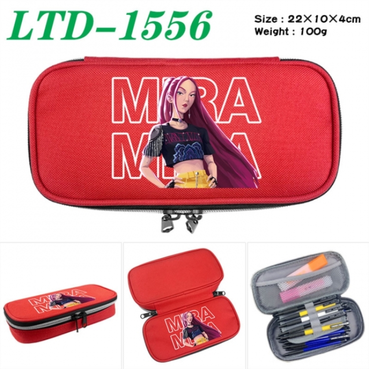K-Pop Demon Hunters Anime Waterproof canvas zipper clamshell pencil case pencil case 22x10x4cm