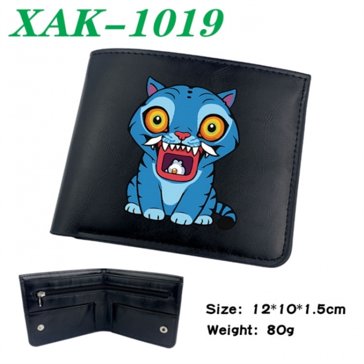 K-Pop Demon Hunters Animation soft leather inner buckle black leather wallet 12X10X1.5CM