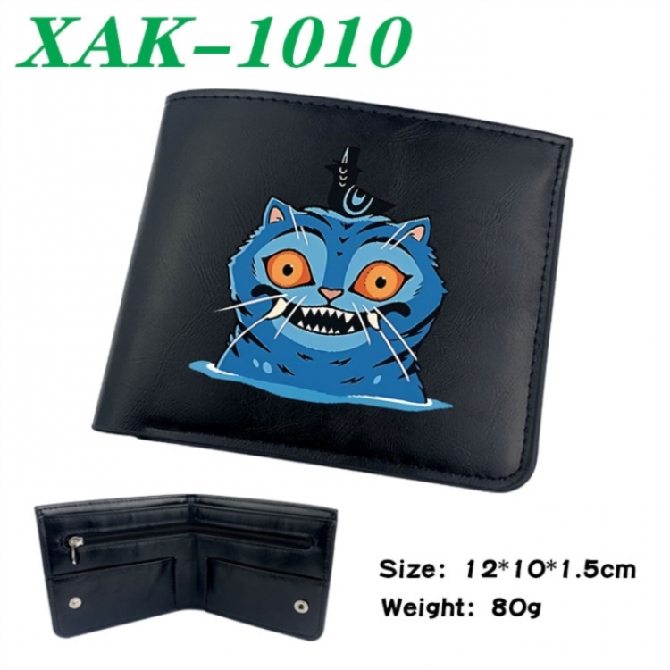 K-Pop Demon Hunters Animation soft leather inner buckle black leather wallet 12X10X1.5CM