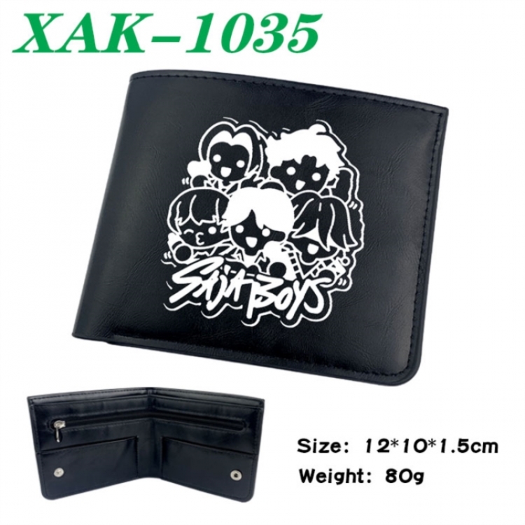K-Pop Demon Hunters Animation soft leather inner buckle black leather wallet 12X10X1.5CM