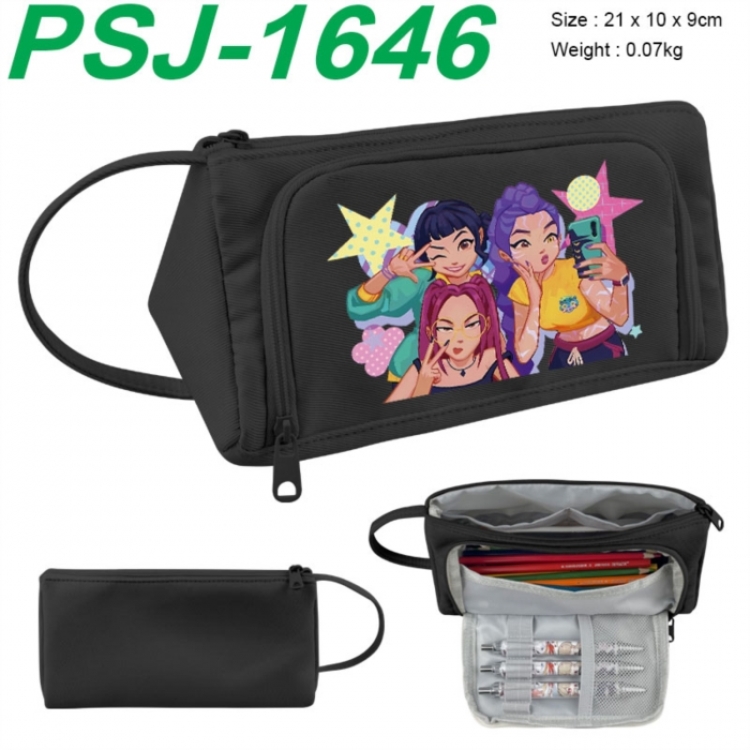 K-Pop Demon Hunters Anime canvas triangular pencil case 21x10x9cm 