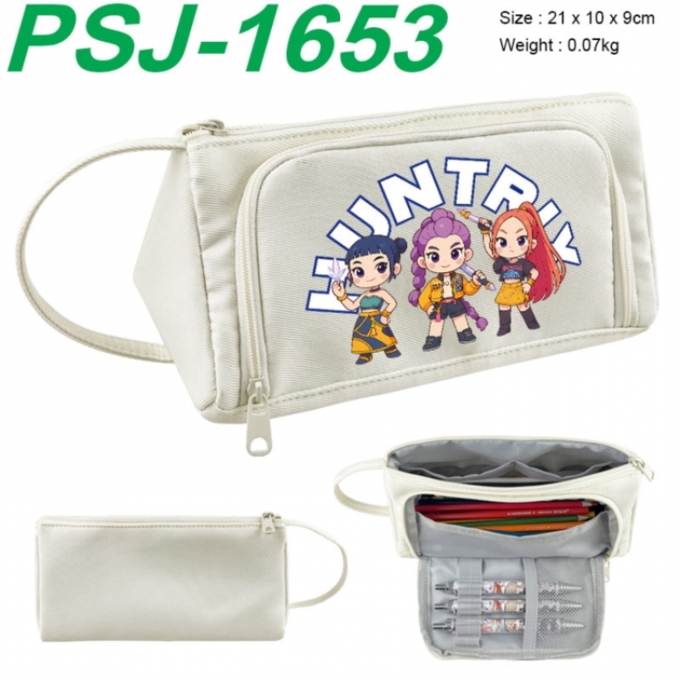 K-Pop Demon Hunters Anime canvas triangular pencil case 21x10x9cm 