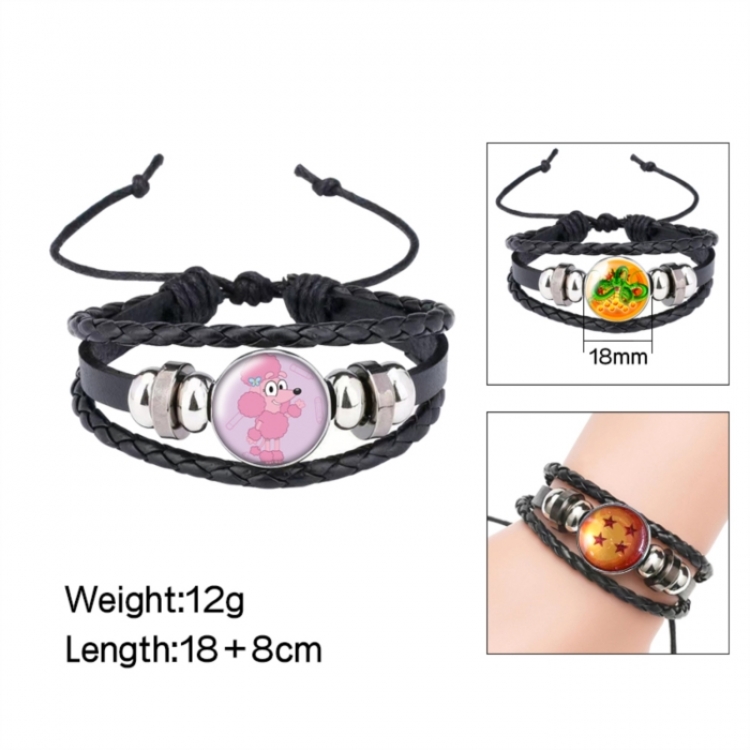 Bluey Anime peripheral crystal leather rope bracelet price for 5 pcs 