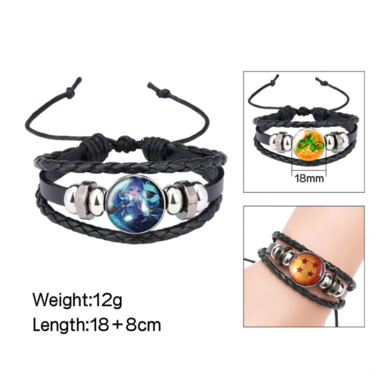 Hatsune Miku Anime peripheral crystal leather rope bracelet price for 5 pcs 