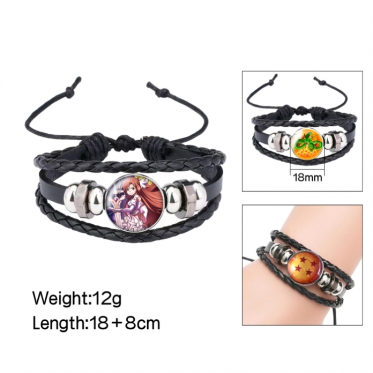 Sword Art Online Anime peripheral crystal leather rope bracelet price for 5 pcs 