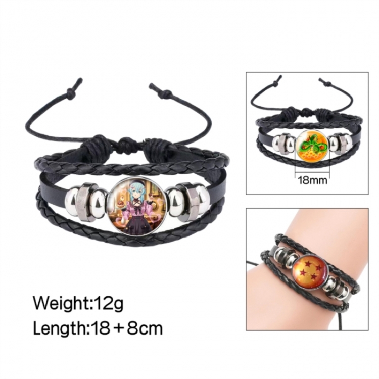 Sword Art Online Anime peripheral crystal leather rope bracelet price for 5 pcs 