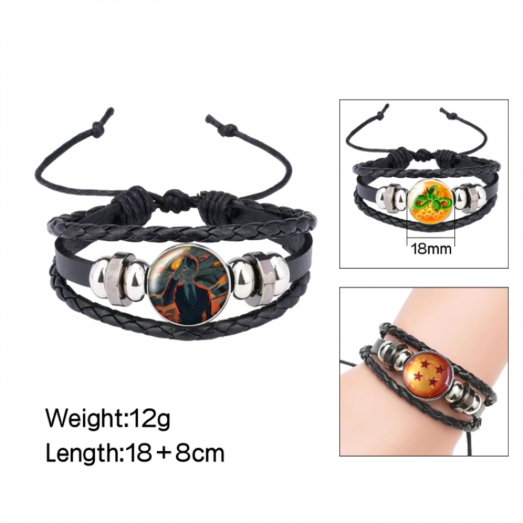Chainsaw Man Anime peripheral crystal leather rope bracelet price for 5 pcs 