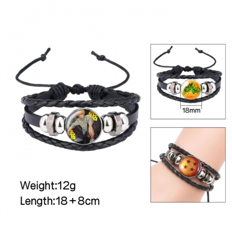 Chainsaw Man Anime peripheral crystal leather rope bracelet price for 5 pcs 
