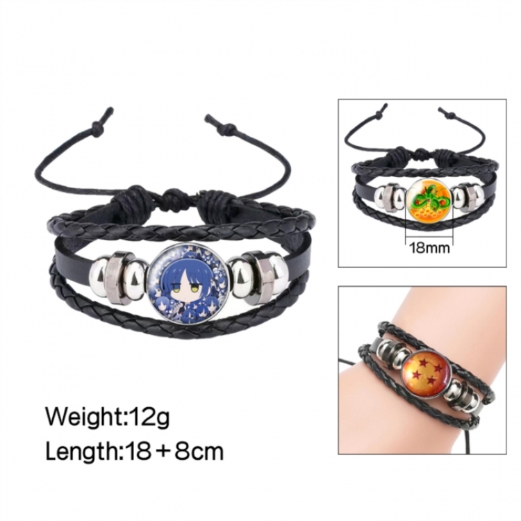 BOCCHI THE ROCK! Anime peripheral crystal leather rope bracelet price for 5 pcs 