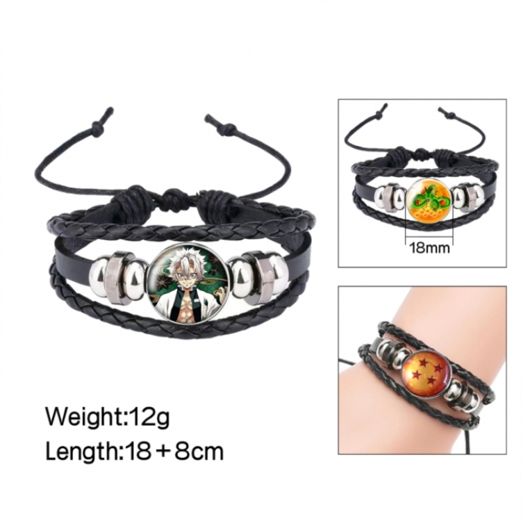 Demon Slayer Kimets Anime peripheral crystal leather rope bracelet price for 5 pcs 