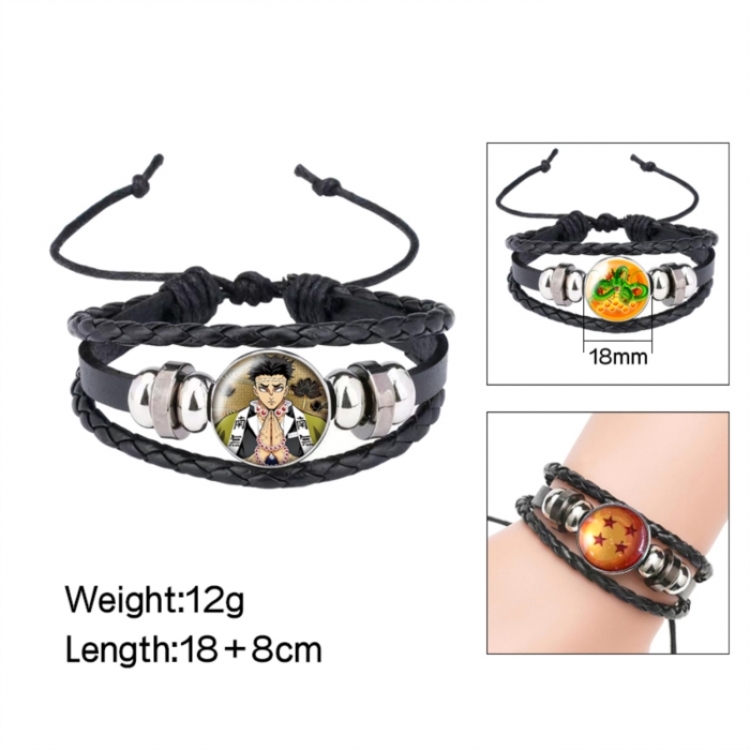 Demon Slayer Kimets Anime peripheral crystal leather rope bracelet price for 5 pcs 