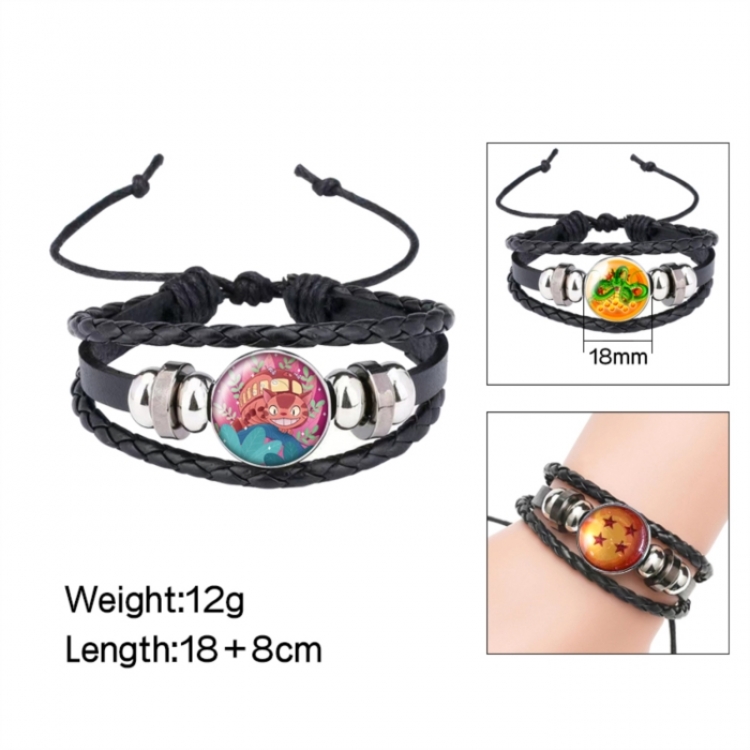 TOTORO Anime peripheral crystal leather rope bracelet price for 5 pcs 