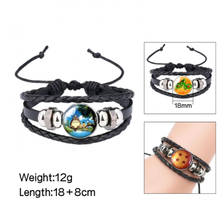 TOTORO Anime peripheral crystal leather rope bracelet price for 5 pcs 