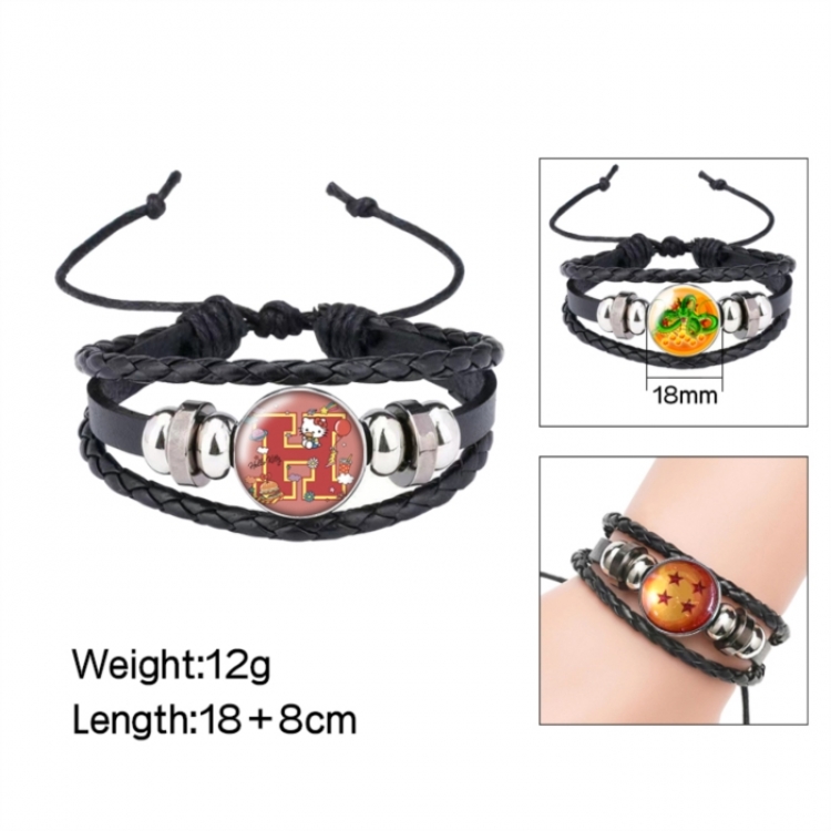 Sanrio Anime peripheral crystal leather rope bracelet price for 5 pcs 