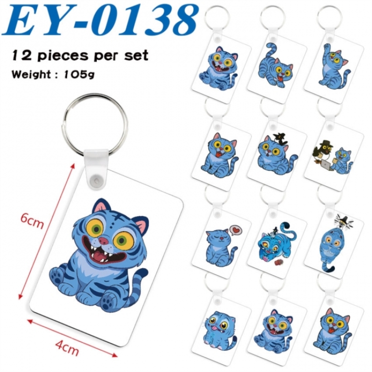 K-Pop Demon Hunters Anime rectangular keychain pendant 6x4cm a set of 12