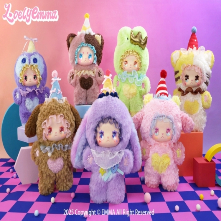 LOVELY EMMA Flavor Twist Series Weird Party Series Rubber Faced Plush Toy Doll Blind Box a set of 6