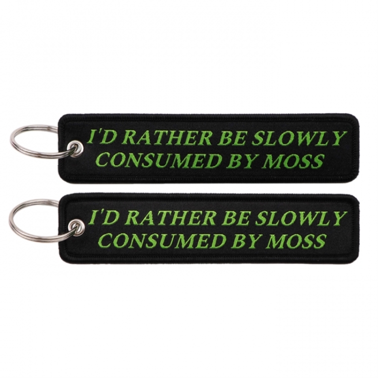 English alphabet Double sided color woven label keychain with thickened hanging rope 13x3cm 10G price for 5 pcs