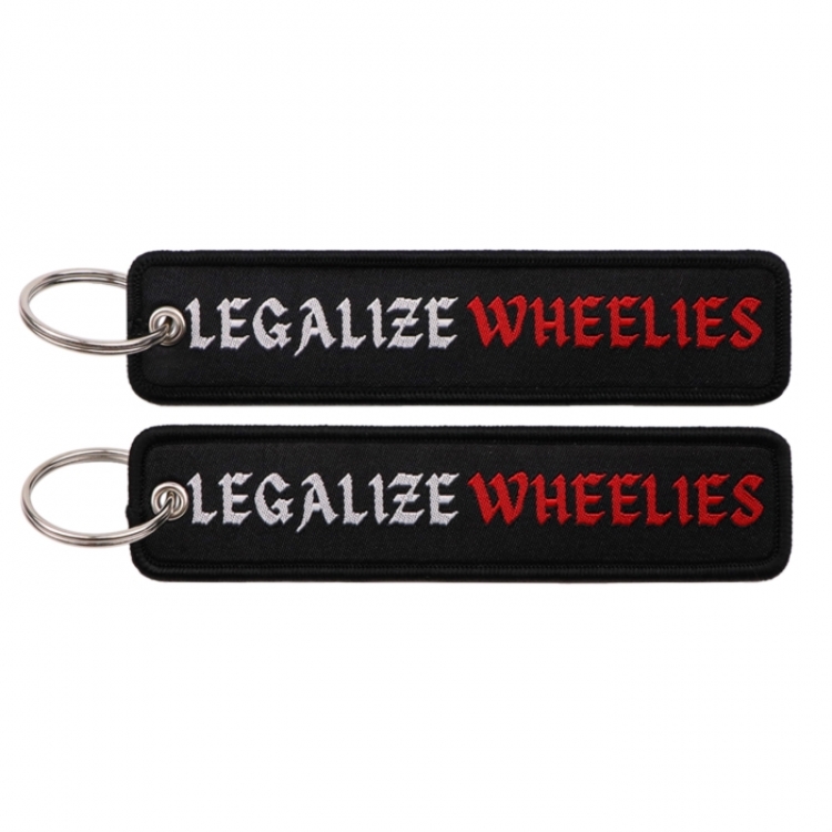 English alphabet Double sided color woven label keychain with thickened hanging rope 13x3cm 10G price for 5 pcs