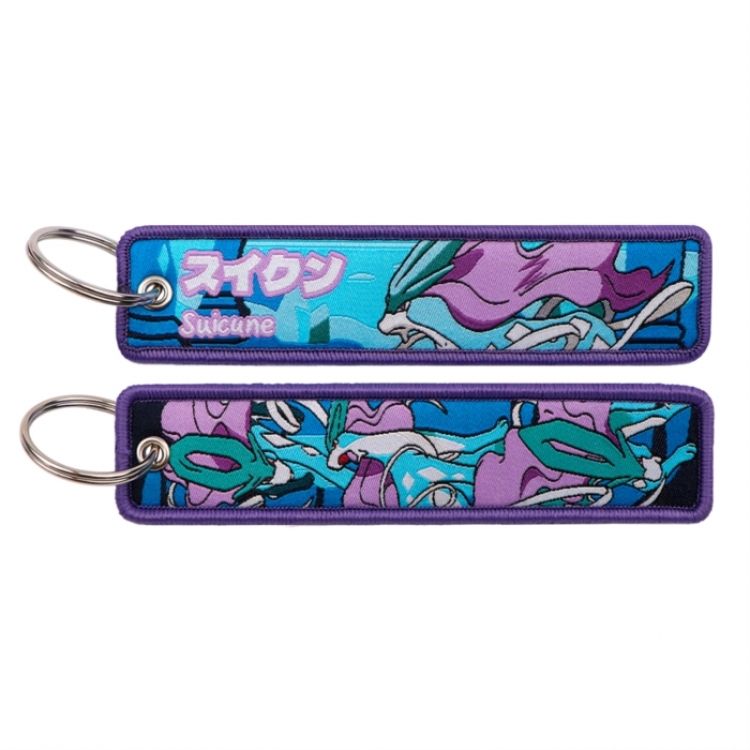 Pokemon Double sided color woven label keychain with thickened hanging rope 13x3cm 10G price for 5 pcs