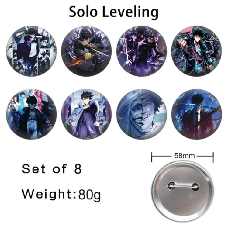 Solo Leveling:Arise Anime tinplate brooch badge 58mm a set of 8