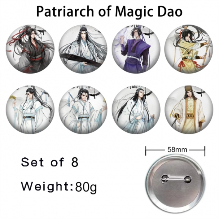 The wizard of the de Anime tinplate brooch badge 58mm a set of 8