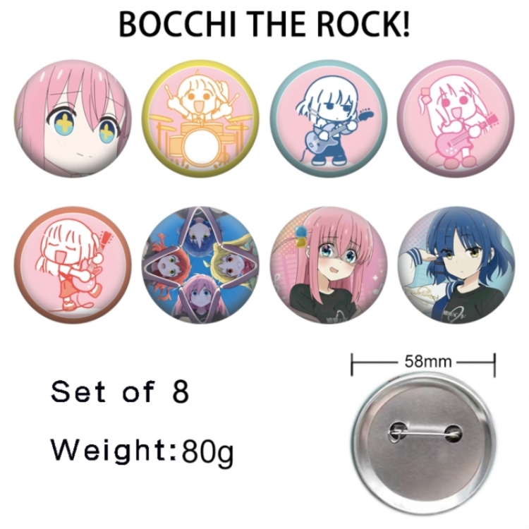 BOCCHI THE ROCK! Anime tinplate brooch badge 58mm a set of 8
