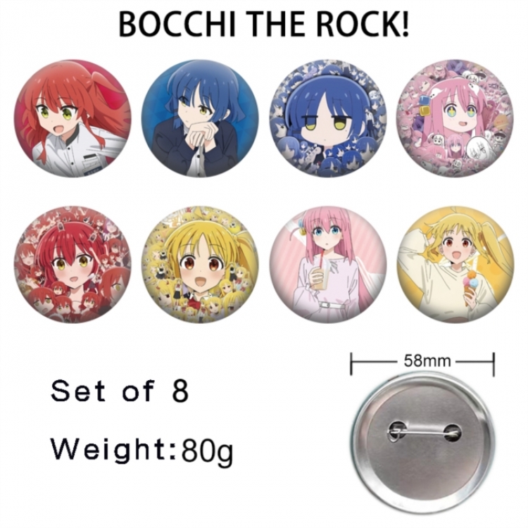 BOCCHI THE ROCK! Anime tinplate brooch badge 58mm a set of 8