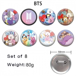 BTS Anime tinplate brooch badg...