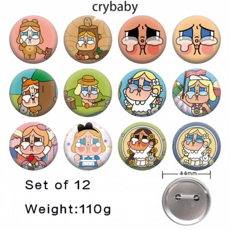 Crybaby Anime tinplate bright film badge 44mm a set of 12