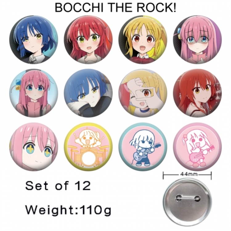 BOCCHI THE ROCK!  Anime tinplate bright film badge 44mm a set of 12