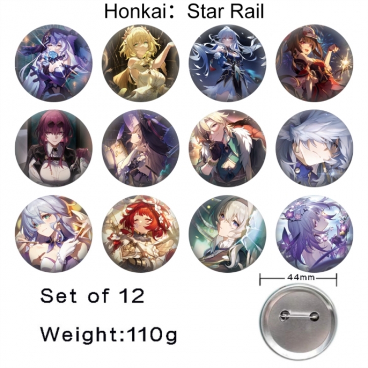 Honkai: Star Rail Anime tinplate bright film badge 44mm a set of 12